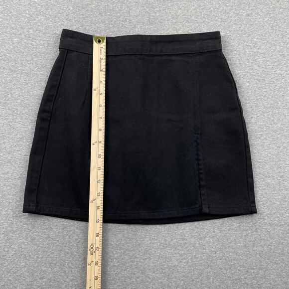 Lioness Lola Mini Skirt Small Black Cotton Blend High Waist Side Slit Going Out - Picture 5 of 10